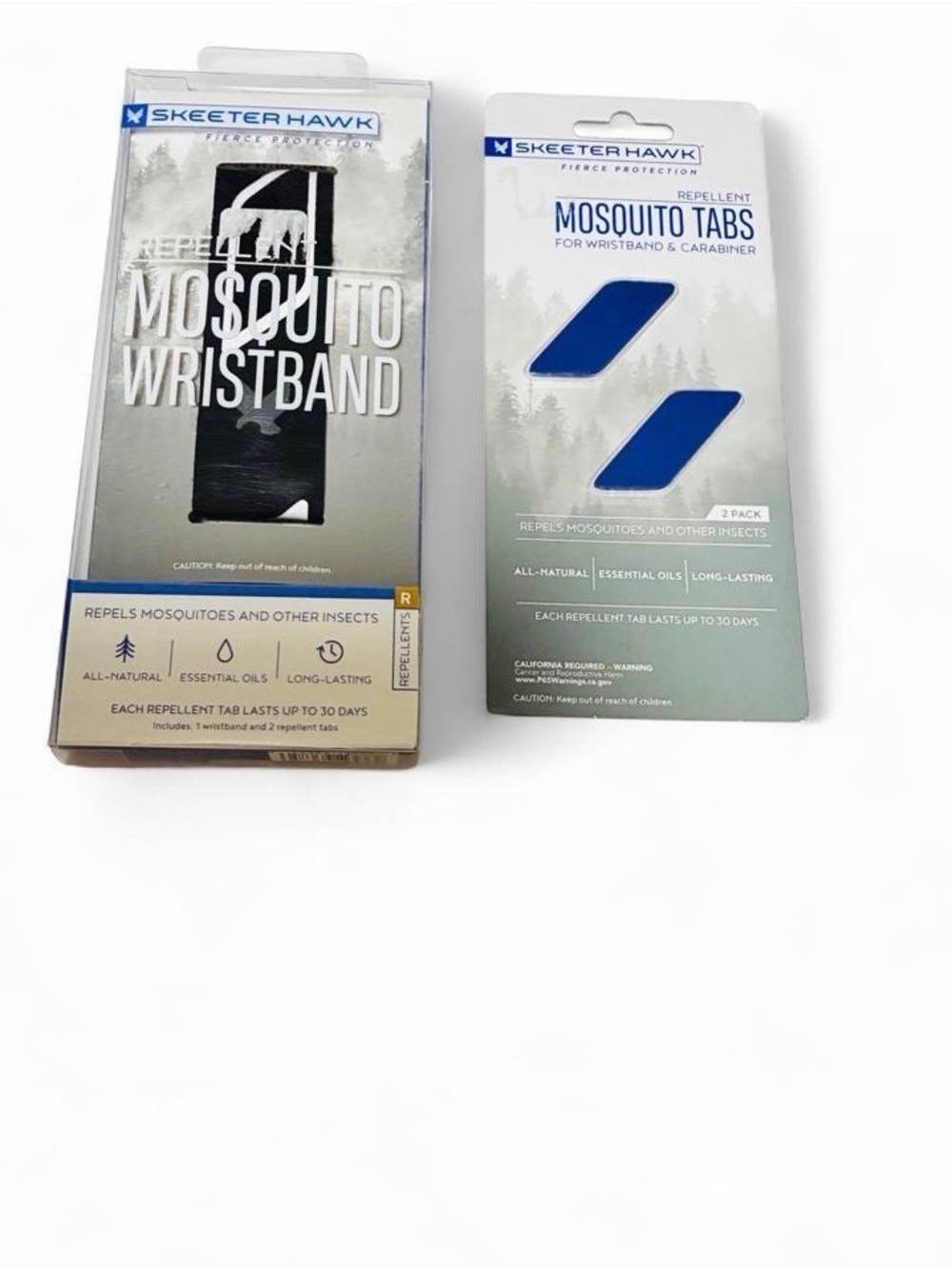 Skeeter‎ Hawk Black Mosquito Repellent Wristband with Blue Mosquito Tabs NWT